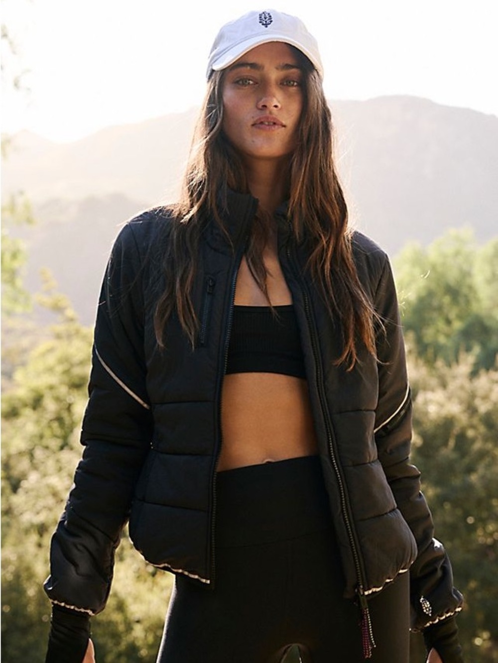 NWT Free People gathering storm run puffer Black Quilted jacket size xs